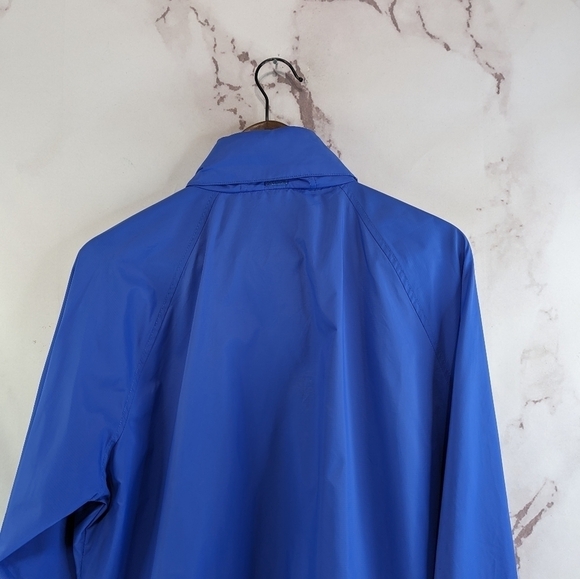LL Bean Rain Jacket Womens Large Blue Full Zip Hooded Waterproof Windbreaker - Picture 6 of 13